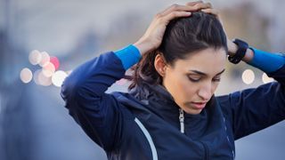 A photo of a young woman after going for a run 