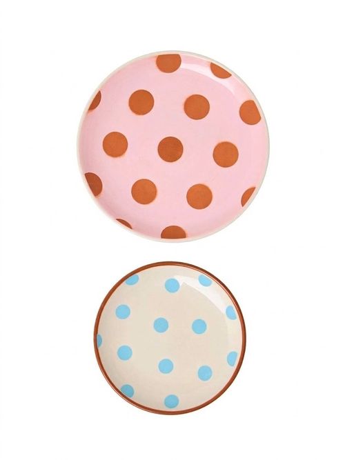 Polka Dot Ceramic Trinket Dish (Set of 2)