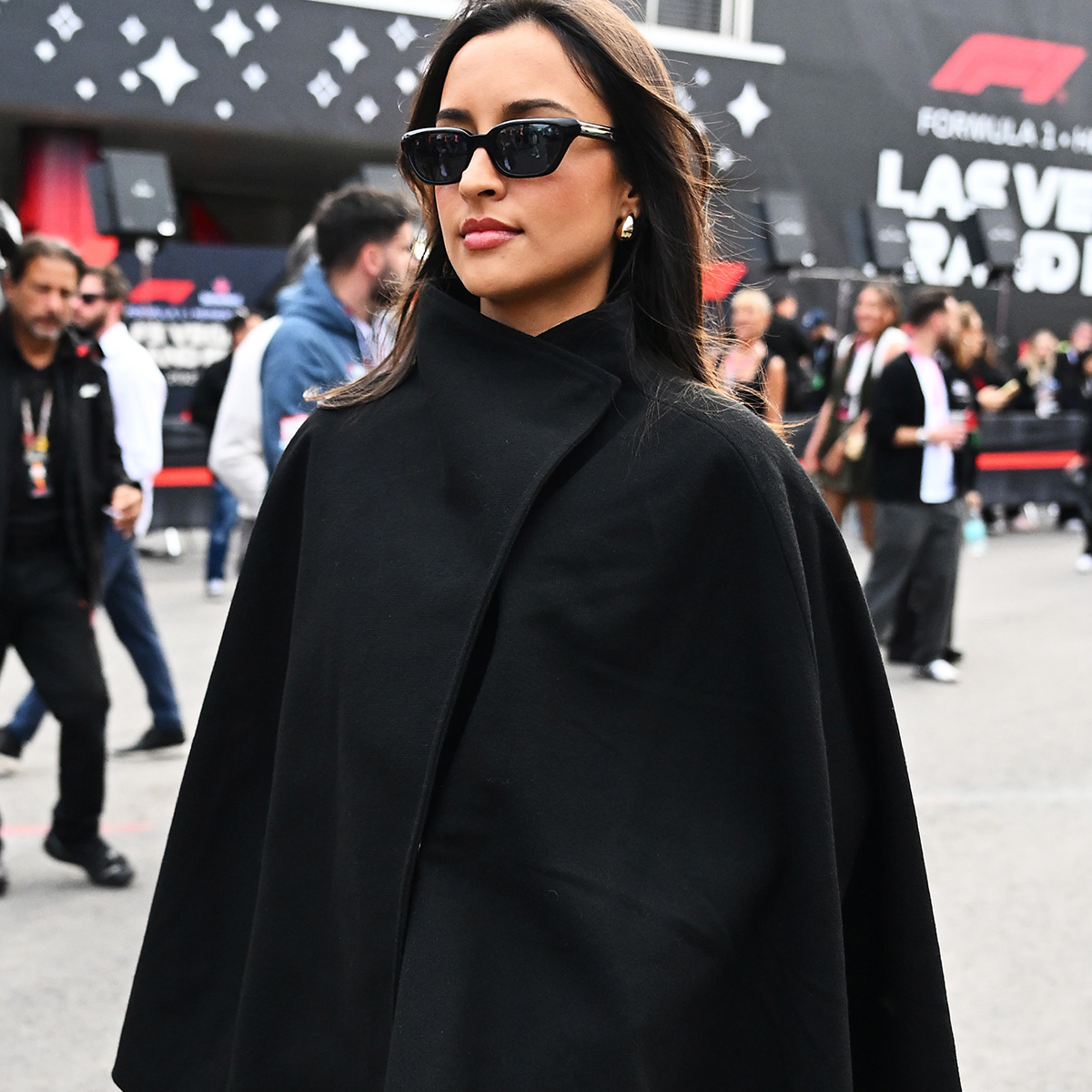 LAS VEGAS, NEVADA - NOVEMBER 22: Alexandra Saint Mleux arrives in the Paddock prior to the F1 Grand Prix of Las Vegas at Las Vegas Strip Circuit on November 22, 2025 in Las Vegas, Nevada.