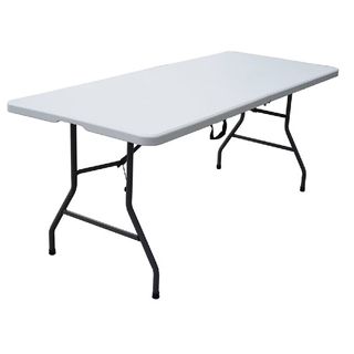 Target folding banquet table, white with black metal legs 