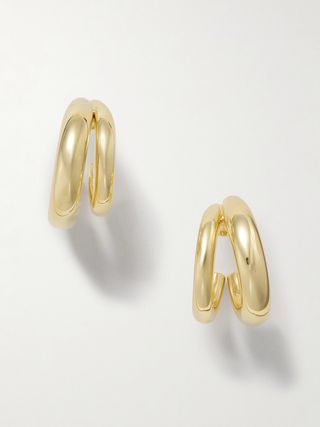 Double Natasha Lilly Gold-Plated Hoop Earrings