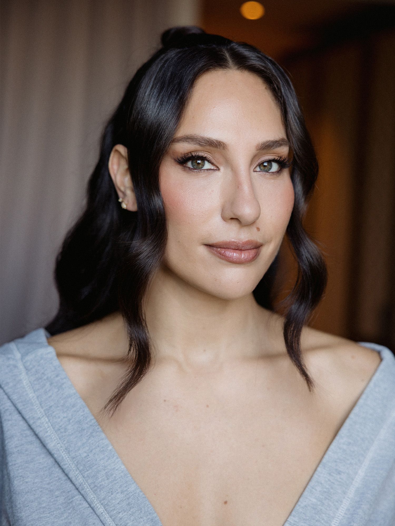 Tefi Pessoa getting ready to attend the Burberry Spring 2026 runway show