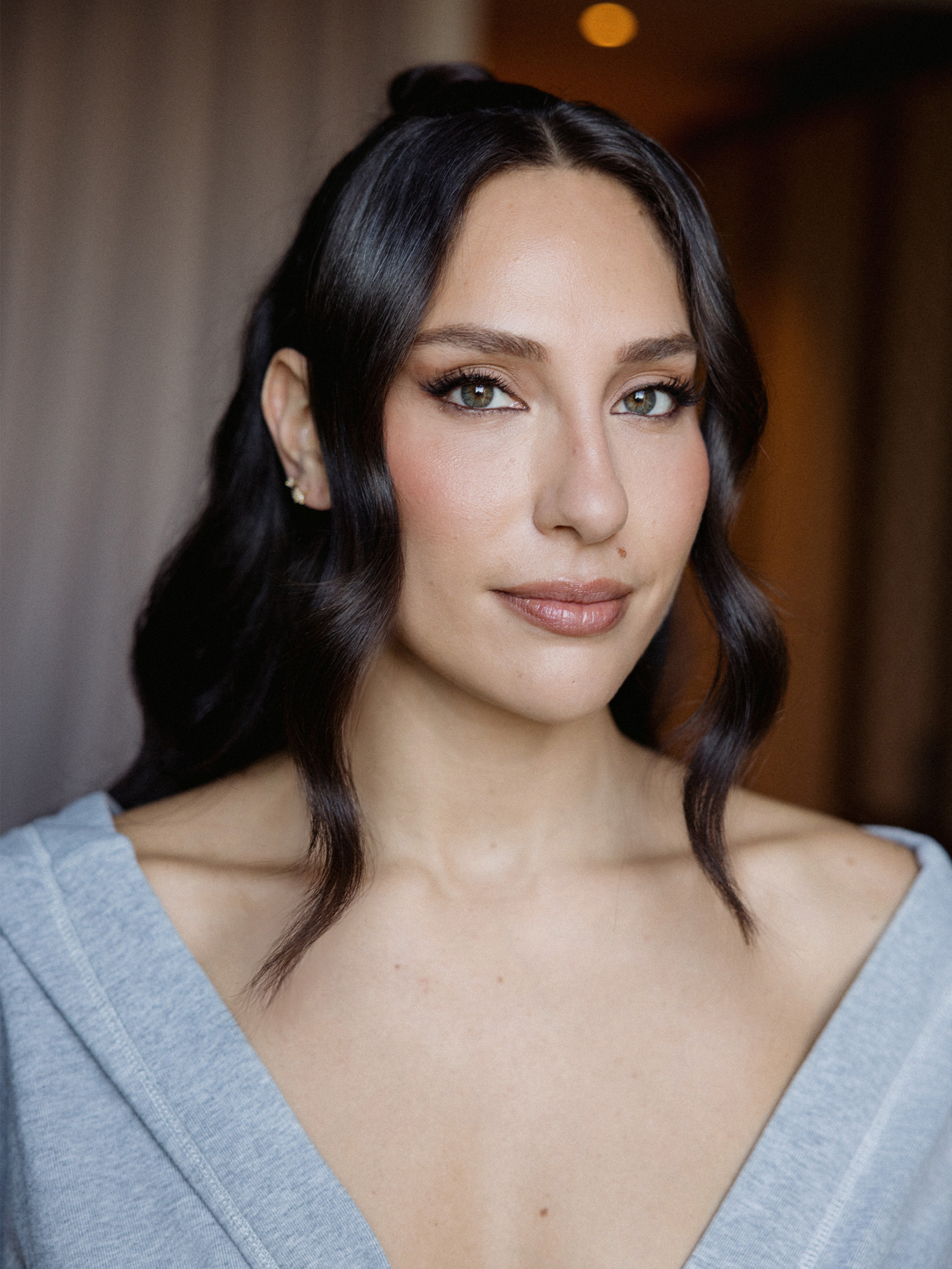 Tefi Pessoa getting ready to attend the Burberry Spring 2026 runway show