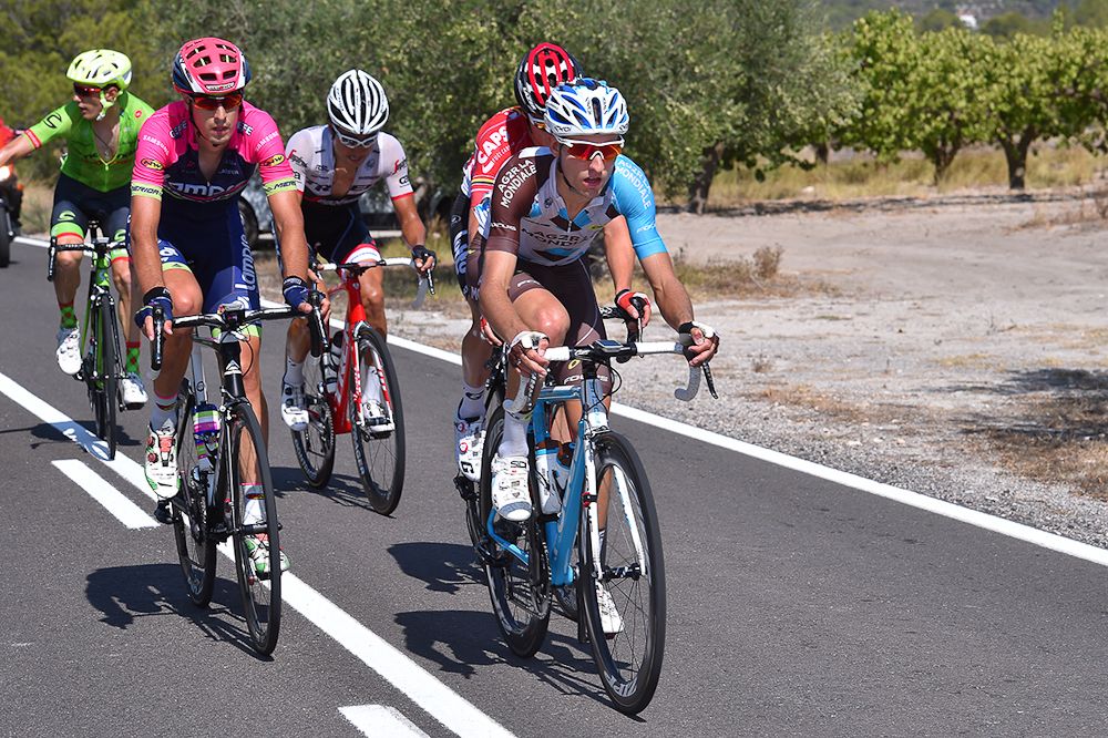 The breakaway in action during stage 18 at the Vuelta.