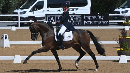 Charlotte Dujardin riding Brave Heart II in the grand prix at Hartpury Festival of Dressage