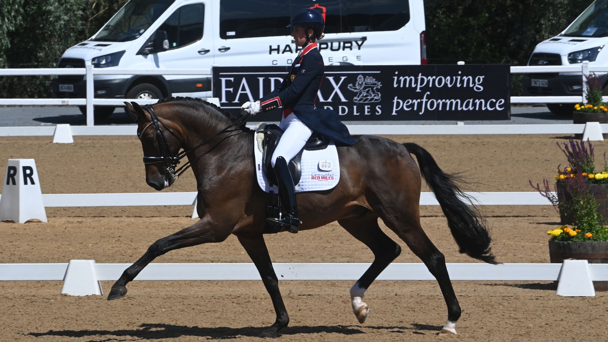 Charlotte Dujardin riding Brave Heart II in the grand prix at Hartpury Festival of Dressage