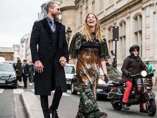 Veronkia Heilbrunner and Justin O'Shea at Paris Couture
