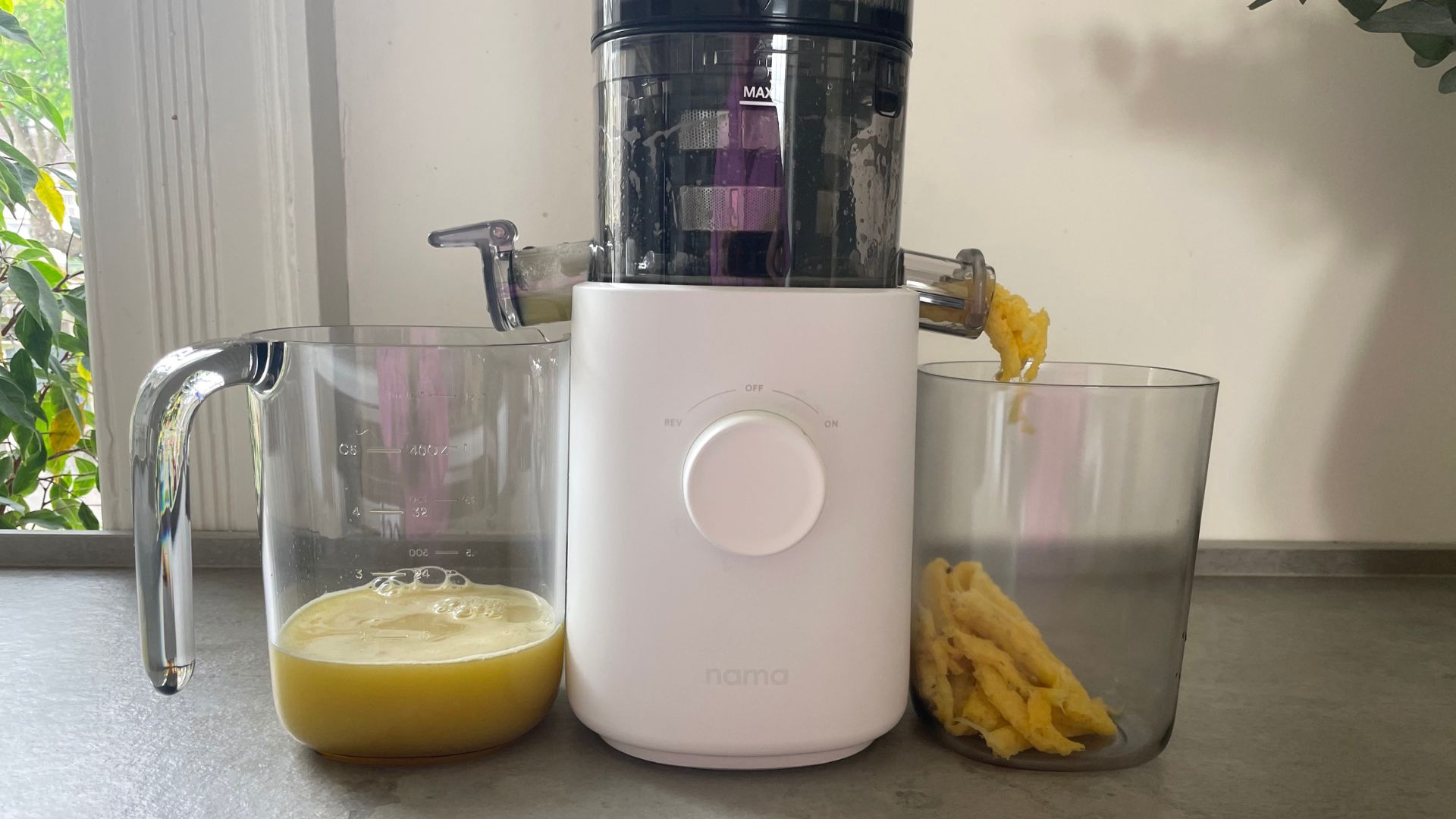 The Nama J2 Juicer in our test kitchen being used for review