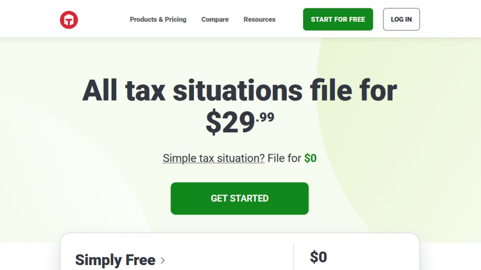 TaxSlayer website screenshot (February 2026).