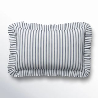 Ruffled Cotton Reversible Throw Pillow