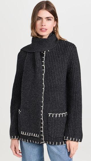 Alex Mill Marylebone Sweater Jacket With Scarf