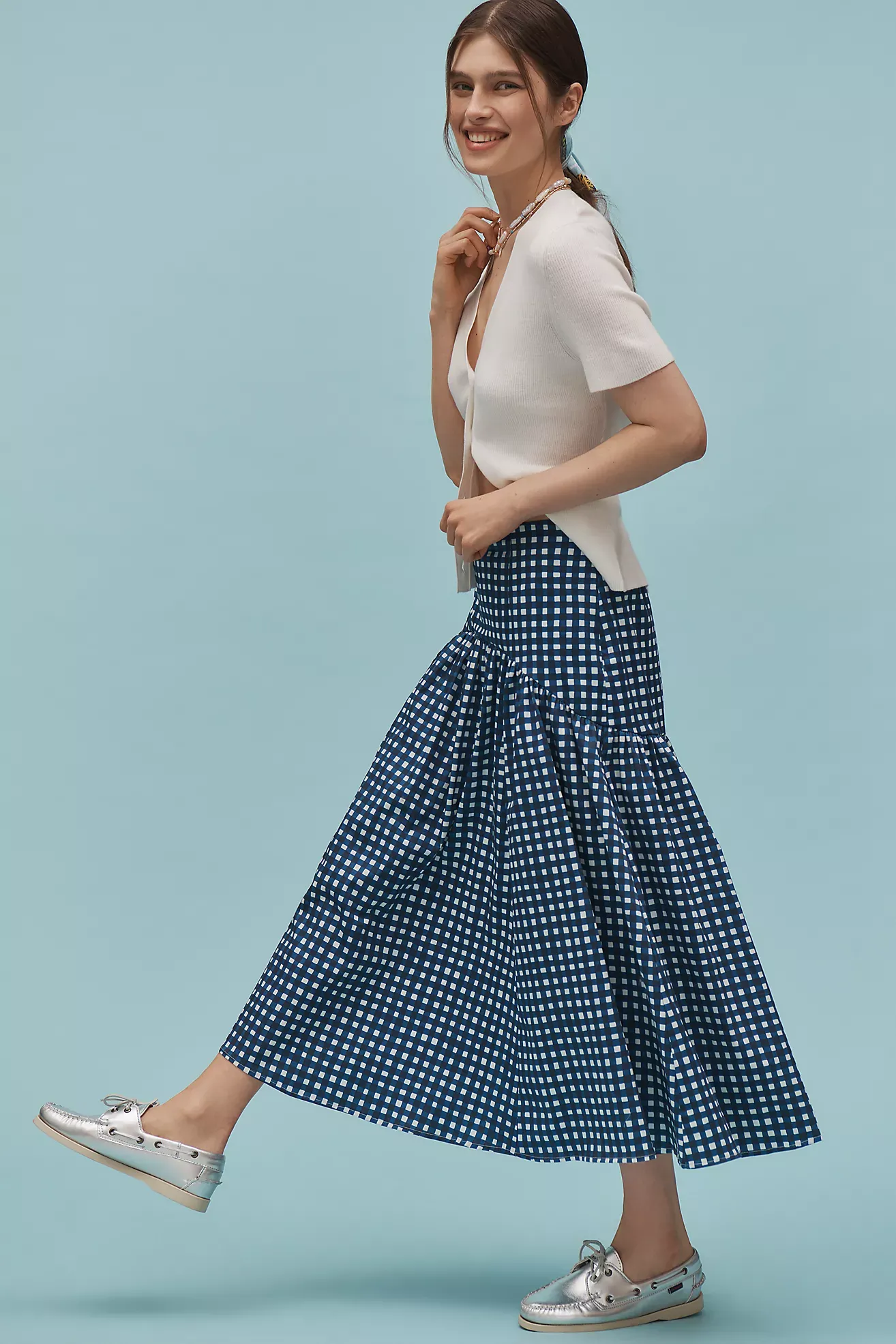 Hutch Drop-Waist Midi Skirt