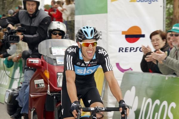 An ecstatic Richie Porte (Sky) has just won stage 3 at the Volta ao Algarve.