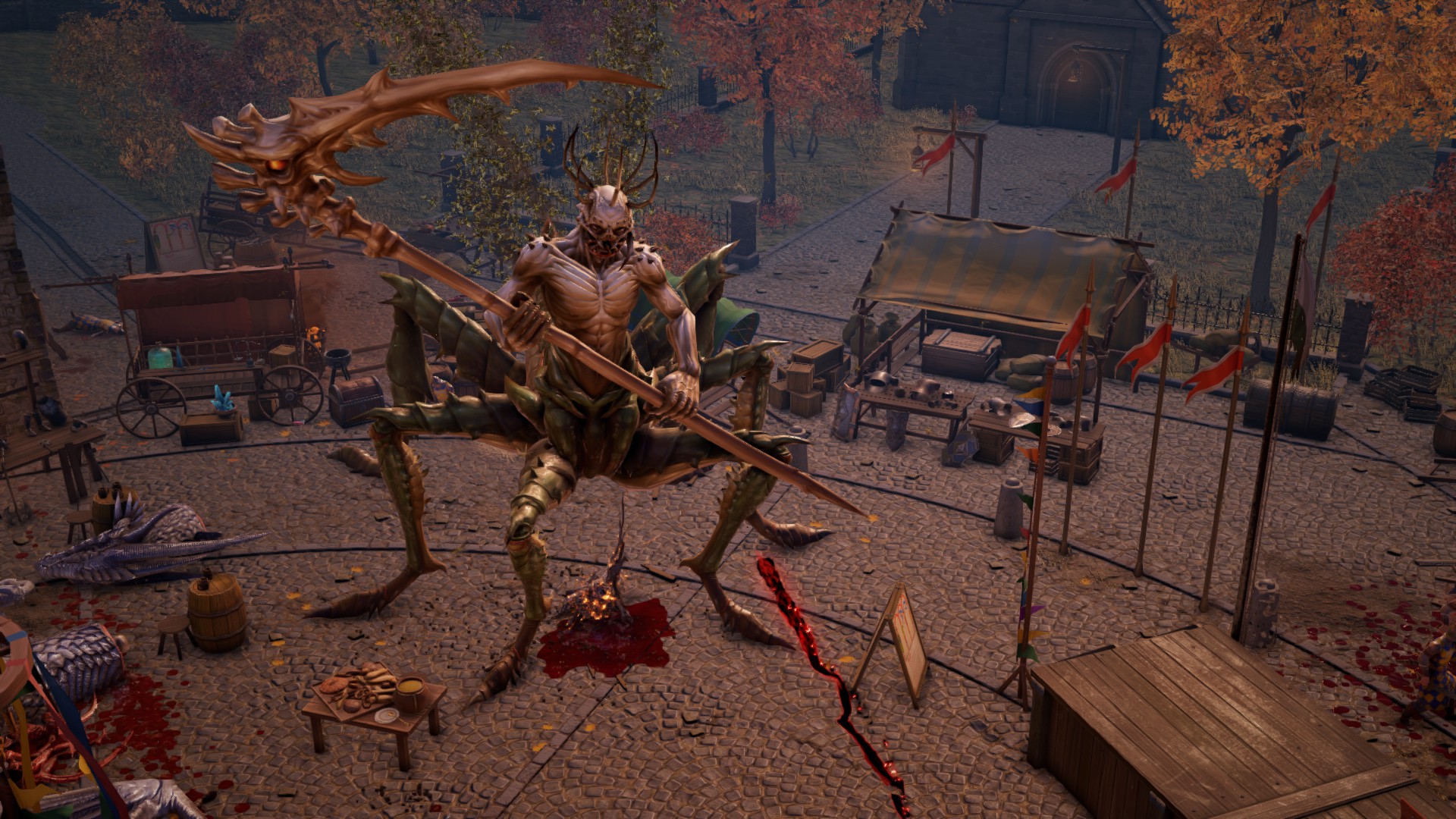 A locust demon holding a scythe