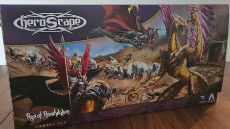 Heroscape Age of Annihilation Master Set box on a wooden table