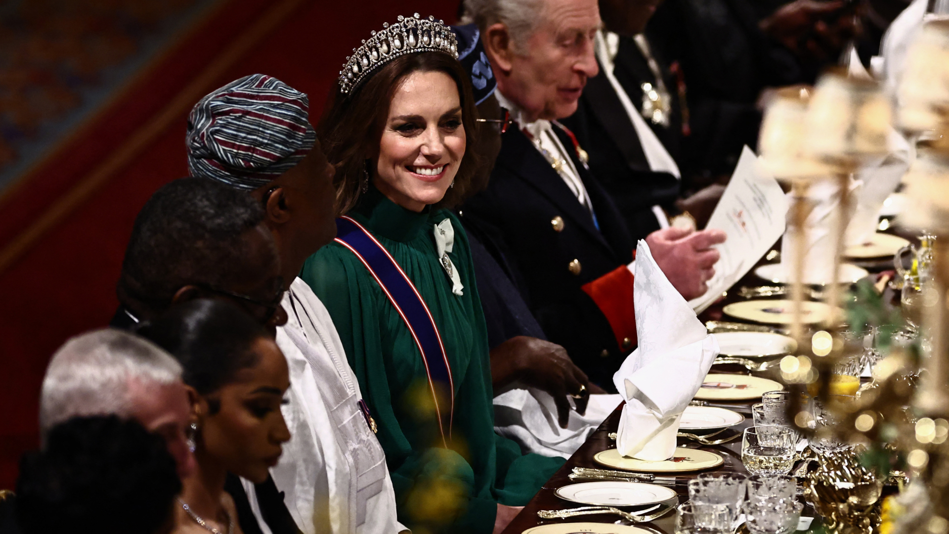Princess Kate wore the same gown to the Royal Variety Performance last November. 