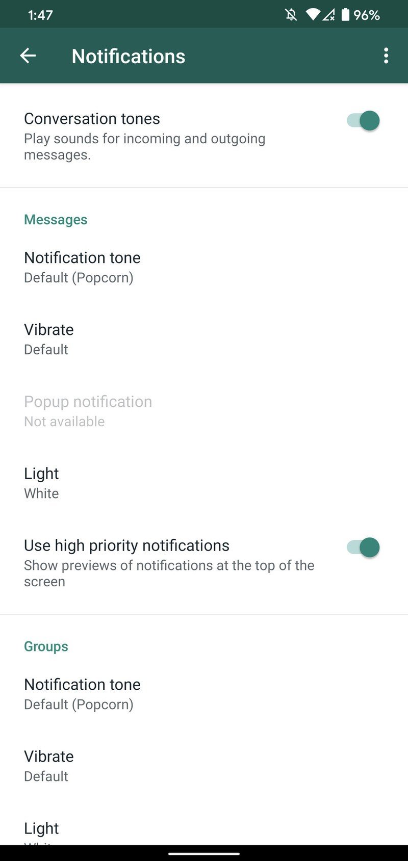 Whatsapp Manage Notifications