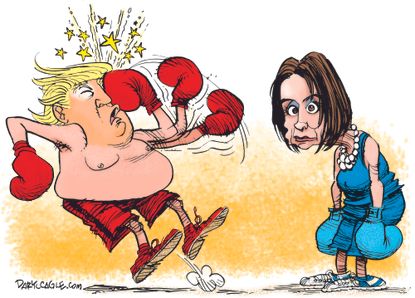 Political Cartoon U.S. Trump Nancy Pelosi government shutdown