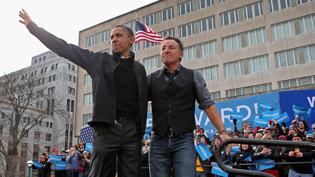 A picture of President Barack Obama and Bruce Springsteen