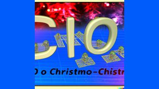 CIO-themed Christmas card artwork generated using AI