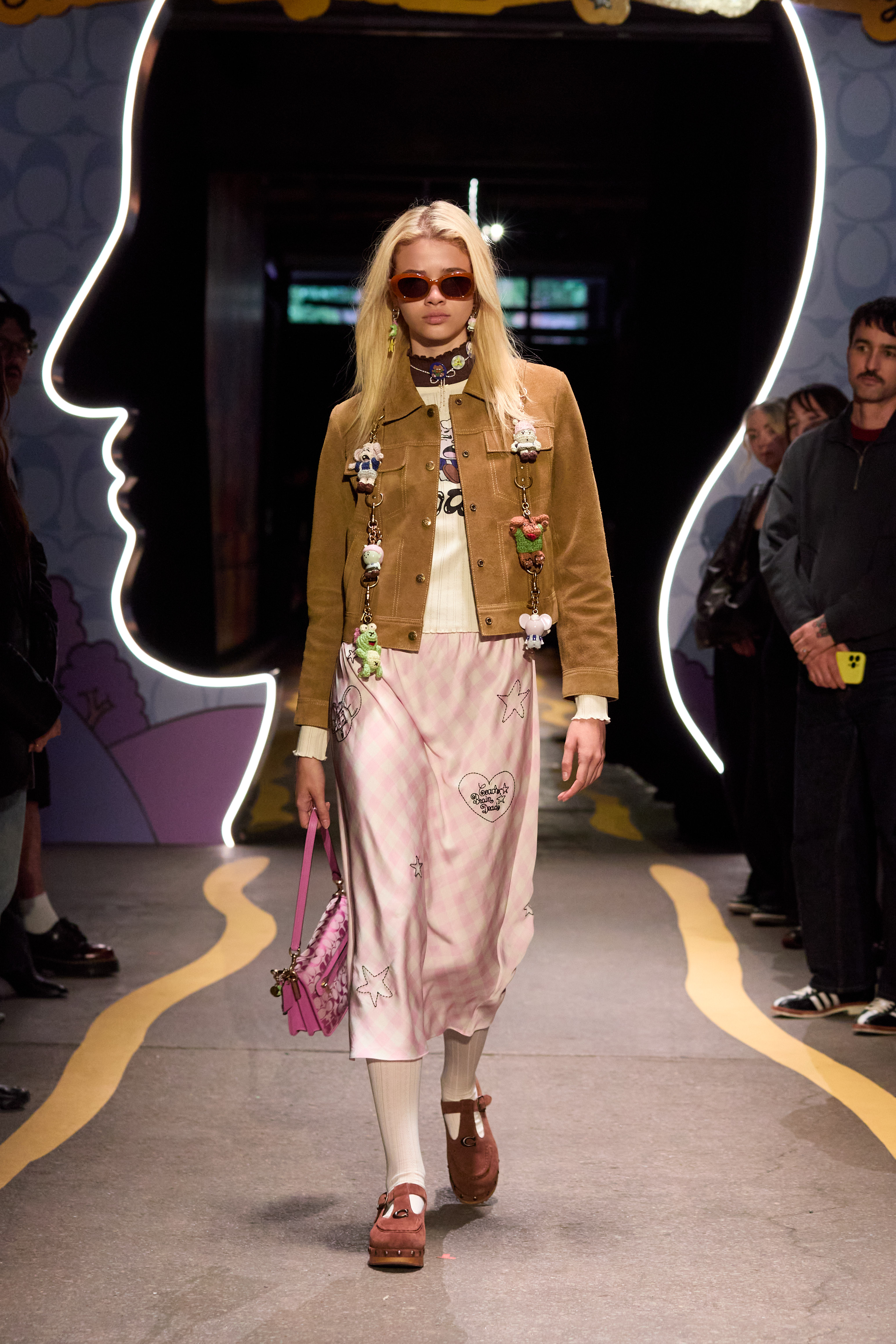 Coach x Brain Dead capsule collection 2026 runway model.