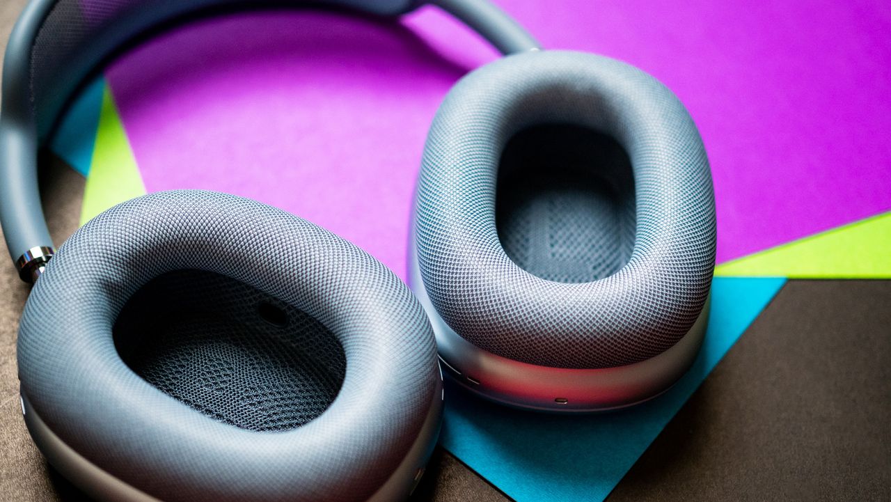 AirPods Max USB-C against colorful background