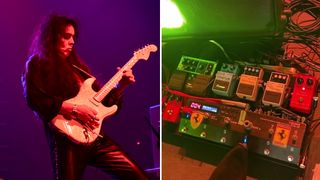 Yngwie Malmsteen and his pedalboard