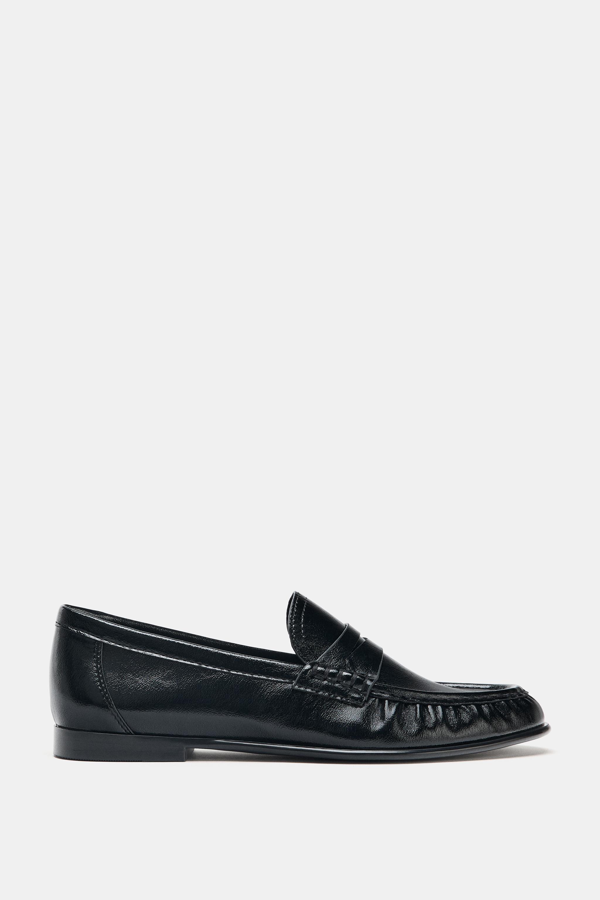 Soft Ruched Loafers - Black - 5
