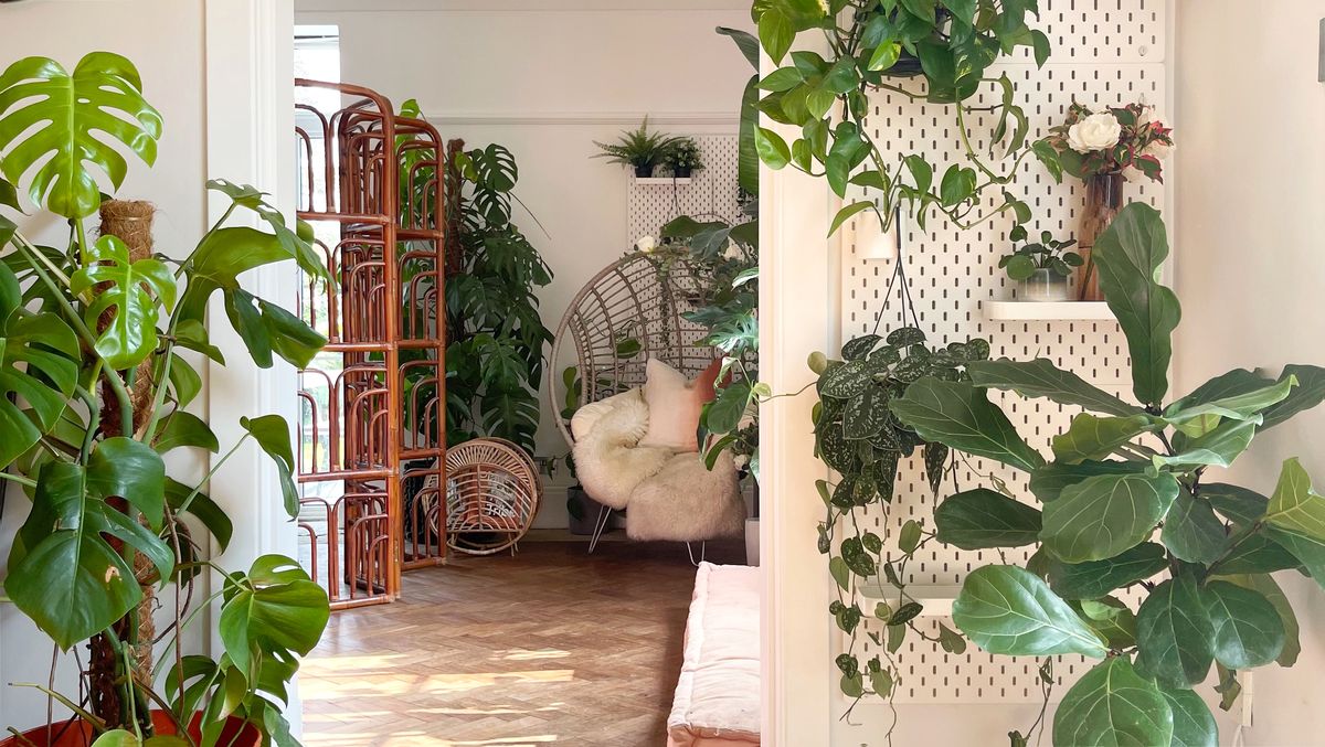 Avant et après : ce panneau perforé IKEA SKÅDIS a transformé une maisonnette en jungle scandinave