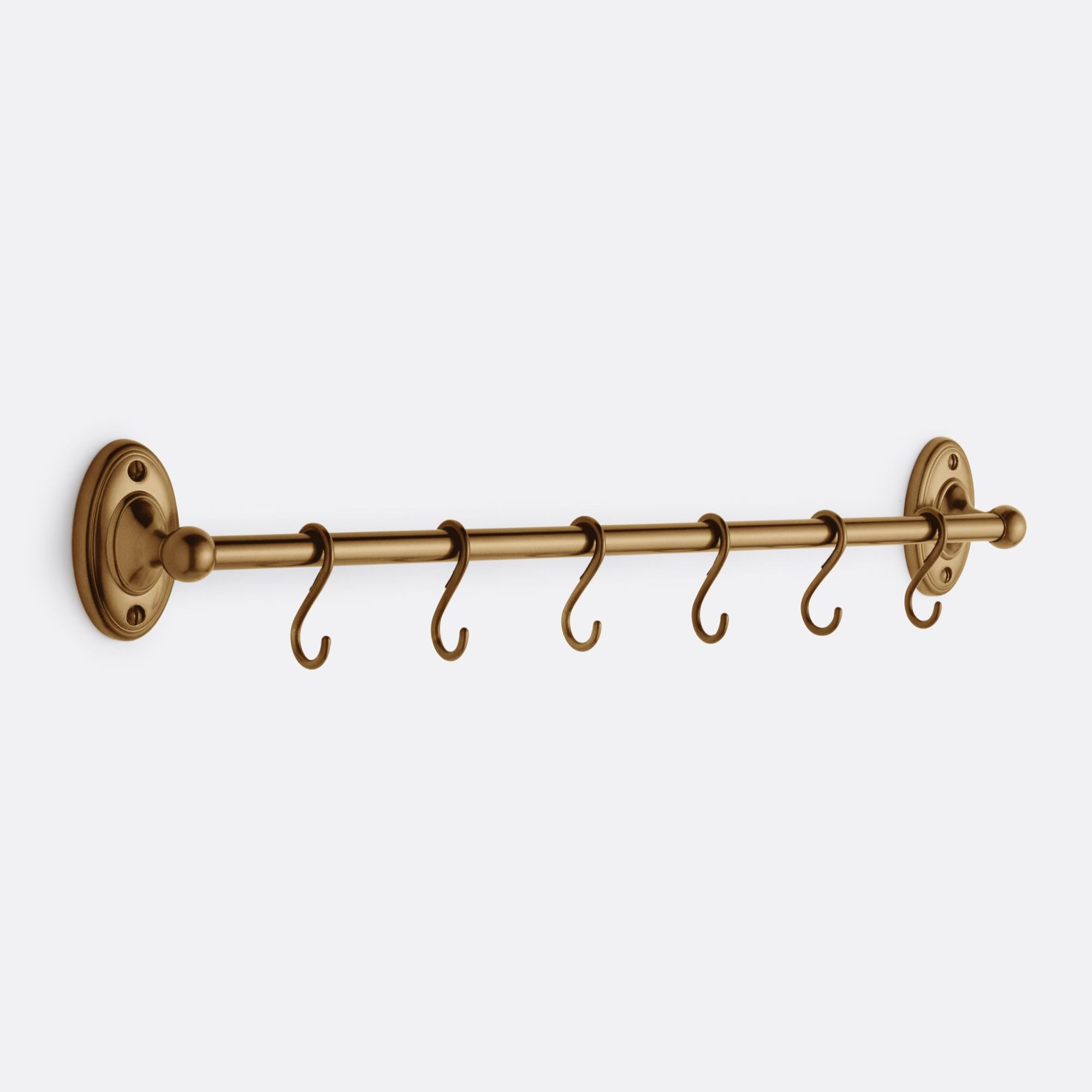 Brass rail with hooks