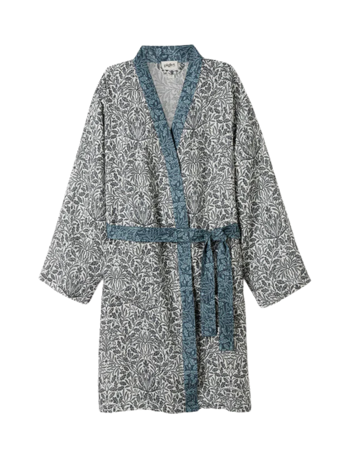Ernest Blue Pure Acorn Linen Robe & Sleep Mask