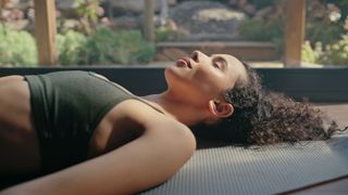 How to relax: A woman meditating