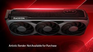 Artistic render of AMD Radeon RX 9070 or RX 9070 XT graphics card by AMD