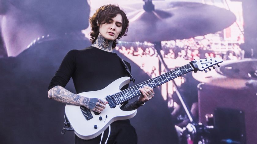 Tim Henson of the band Polyphia performs live on stage at the annual Rock Am Ring festival at Nuerburgring on June 09, 2024 in Nuerburg, Germany.