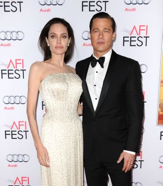 HOLLYWOOD, CA - NOVEMBER 05: Angelina Jolie and Brad Pitt attend the premiere of "By the Sea" at the 2015 AFI Fest at TCL Chinese 6 Theatres on November 5, 2015.