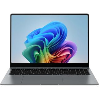 Samsung Galaxy Book5 Pro laptop on white background. 