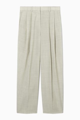 Wide-Leg Tailored Wool Trousers