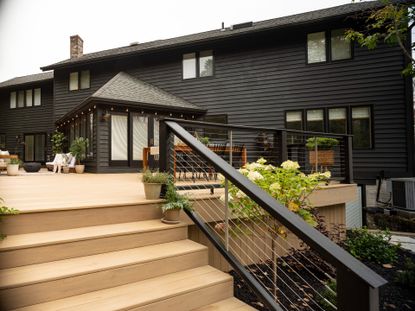 light deck on a dark house