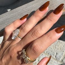 Hailey Bieber's maple syrup manicure