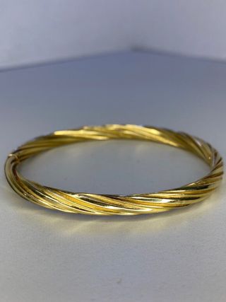 Twist Hinge Bangle Bracelet 14K Yellow Gold 