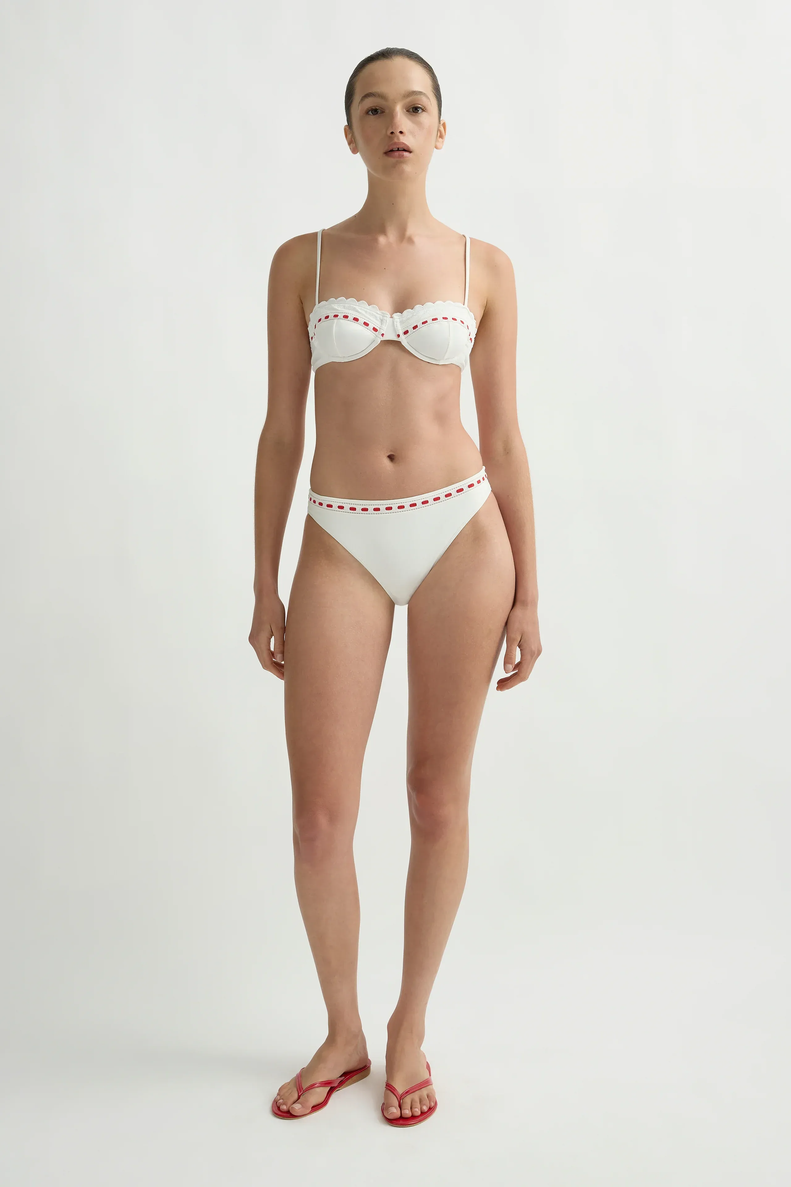 Pia Bikini Top Vintage Red White