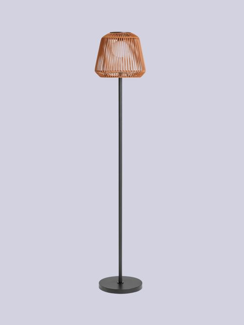 Solar Rattan Floor Lamp