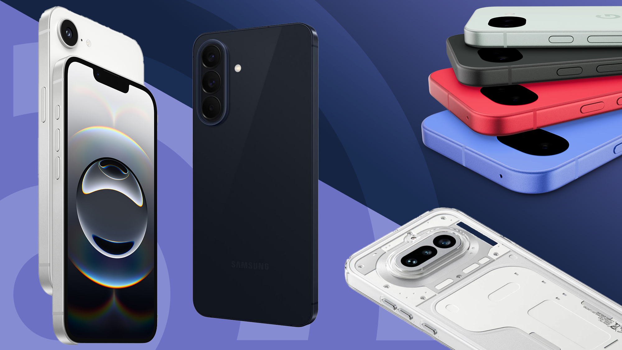 iPhone 17e, Samsung Galaxy A57, Nothing Phone (4a) and the Pixel 10a