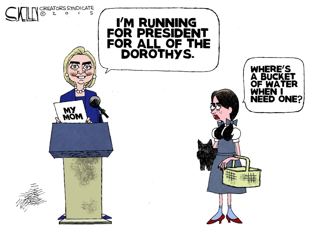 Political cartoon U.S. Hillary Clinton 2016