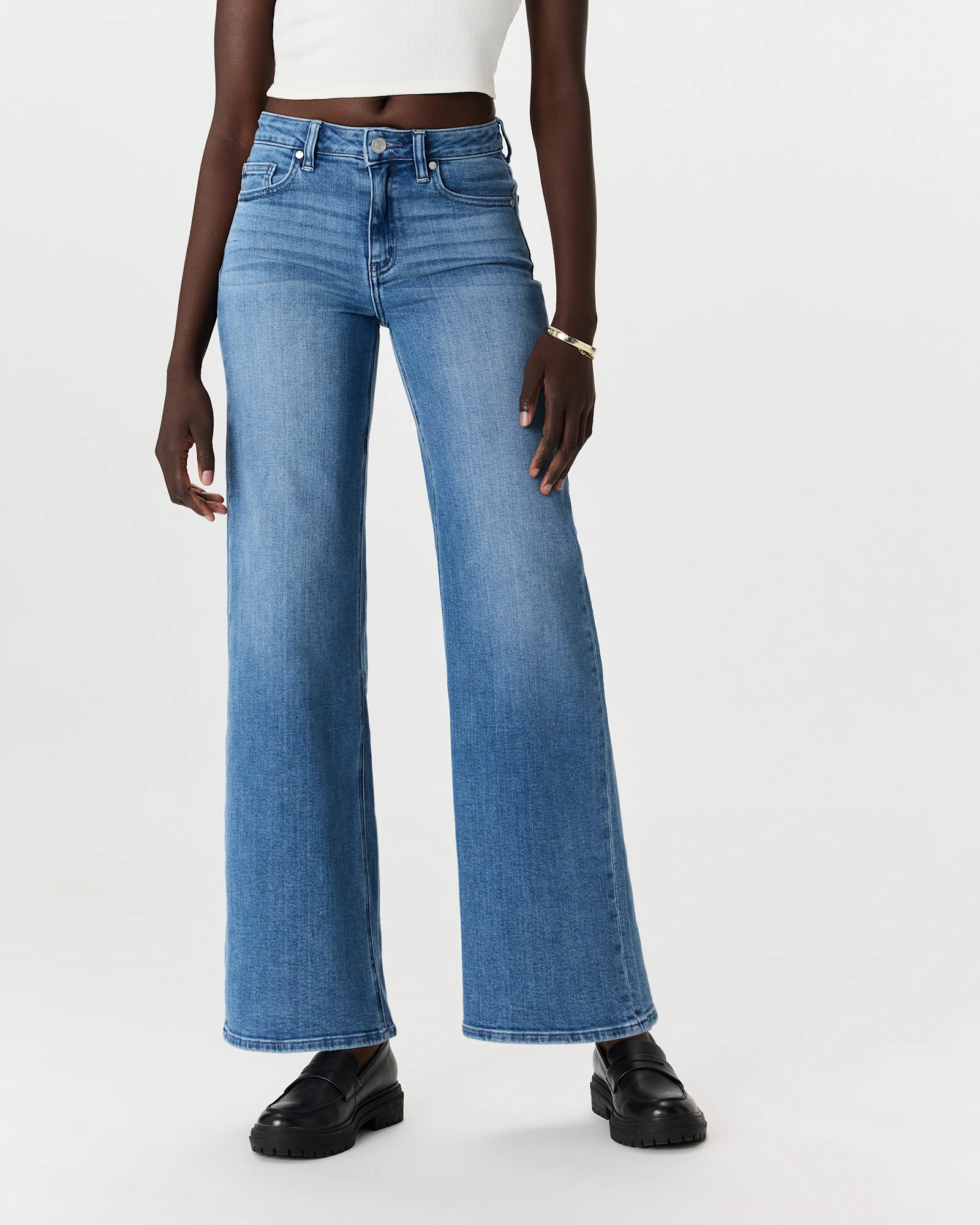 Bella Stretch Wide Leg Jeans in Seaside Blue