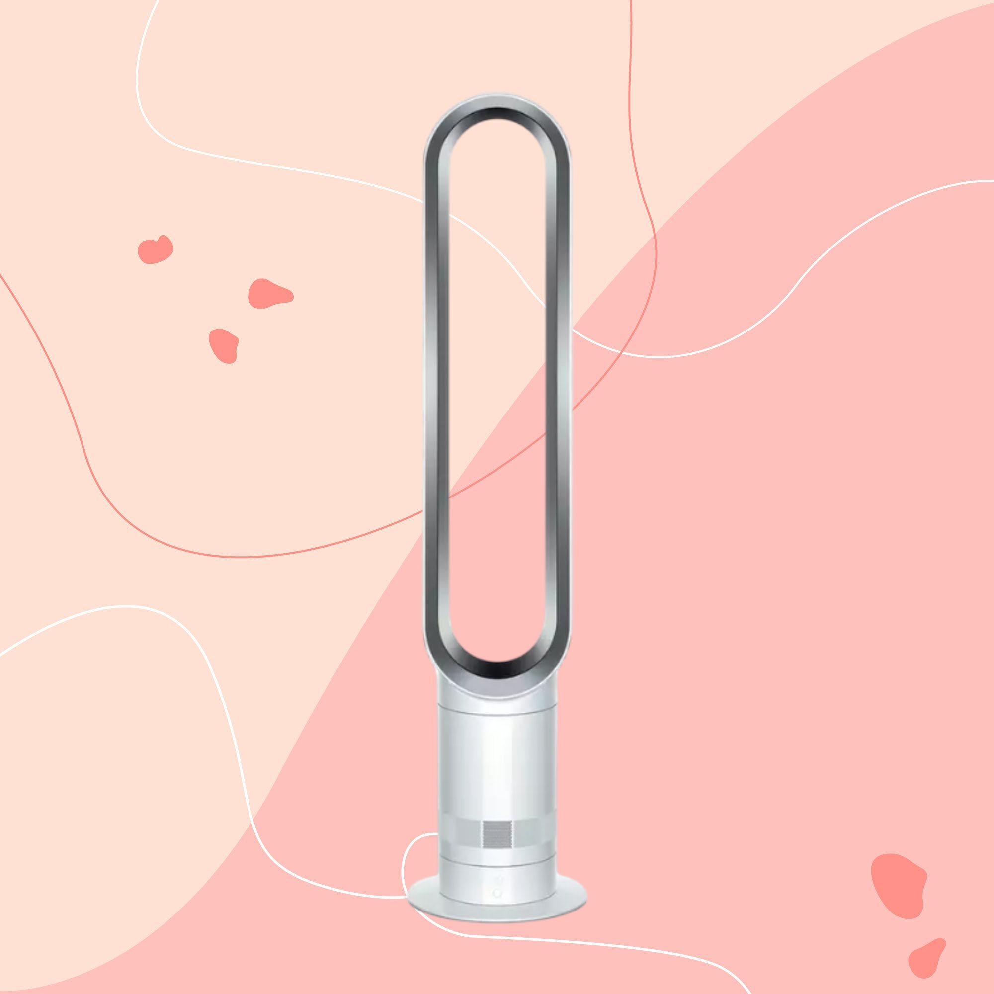 Dyson Cool Tower Fan AM07 on a pink background