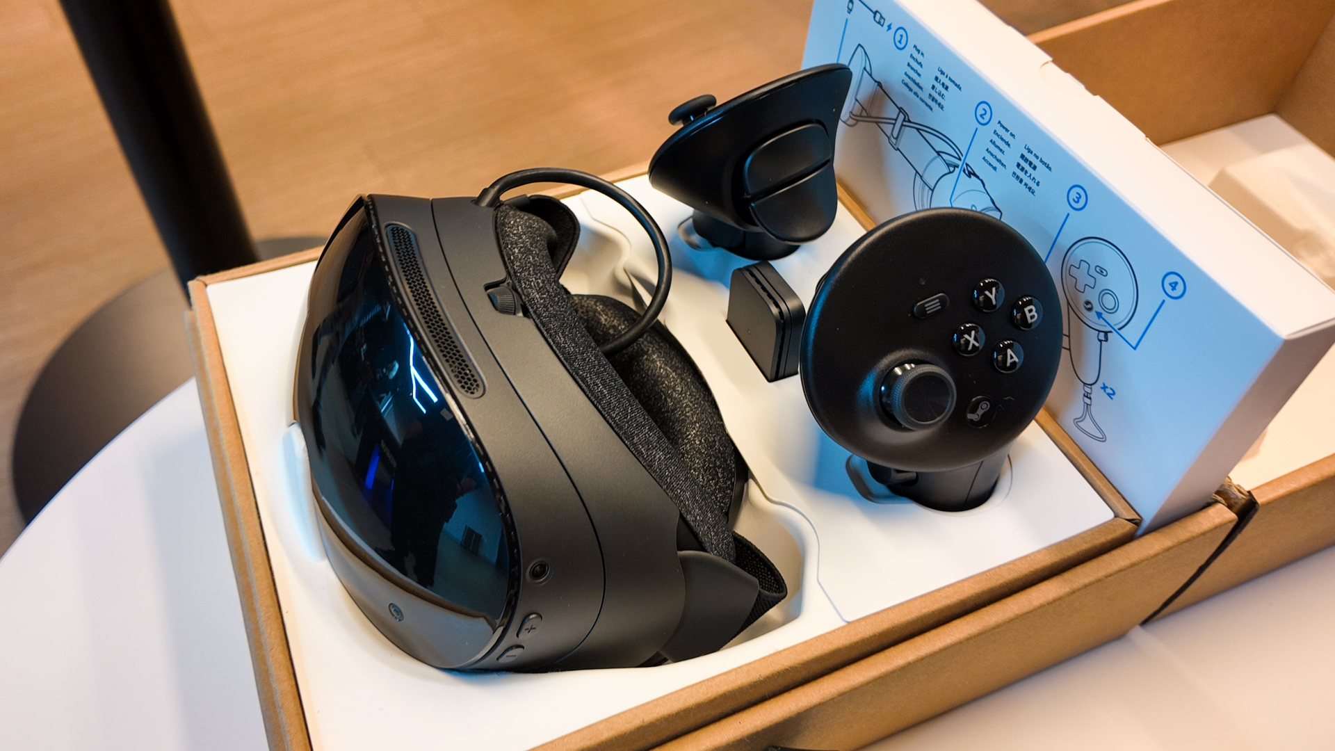 Hands-on with Valve's new VR headset, the Steam Frame, during an interview at Valve HQ in Bellevue, Washington.