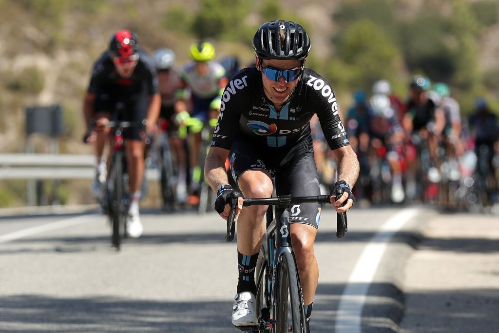 BALCON DE ALICANTE SPAIN AUGUST 20 Chris Hamilton of Australia and Team DSM attacks in breakaway during the 76th Tour of Spain 2021 Stage 7 a 152km stage from Ganda to Balcn de Alicante 995m lavuelta LaVuelta21 on August 20 2021 in Balcn de Alicante Spain Photo by Gonzalo Arroyo MorenoGetty Images