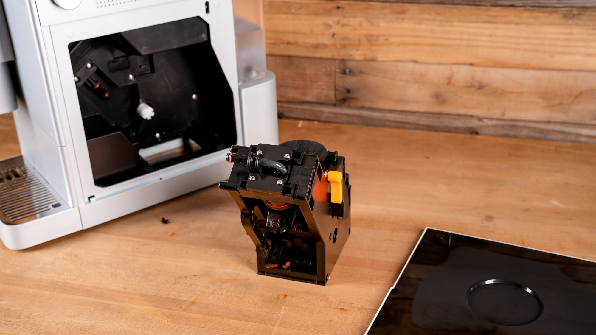 Terra Kaffe Demi espresso maker on a kitchen surface