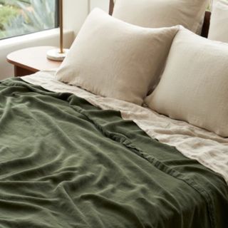 Linen Sheet Set on a bed.